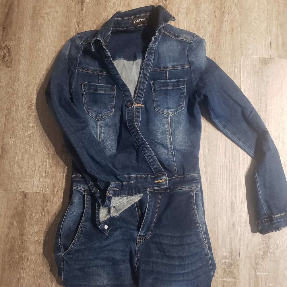 Bebe denim jumpsuit